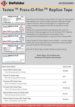 DEFELSKO Testex™ Press-O-Film™ Replica Tape