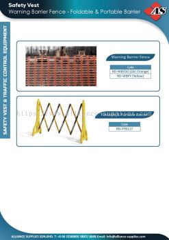 Warning Barrier Fence / Foldable & Portable Barrier