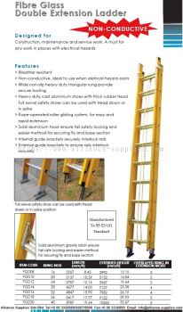 Fibre Glass Double Extension Ladder (Non-Conductive Double Extension Ladder)