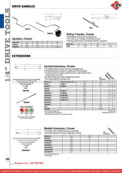 SNAP-ON 1/4" Drive Tools - Speeders, Chrome / Sliding T-Handle, Chrome / Extensions