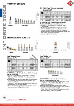 SNAP-ON 1/4" Drive Tools - Torx® Bit Sockets / Metric Hex Bit Sockets