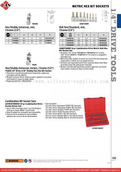 SNAP-ON 1/4" Drive Tools - Metric Hex Bit Sockets 