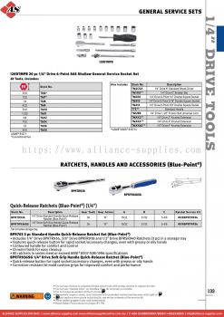 SNAP-ON 1/4" Drive Tools - General Service Socket Set / Quick-Release Ratchets (Blue-Point®) (1/4")