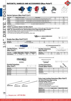 SNAP-ON 1/4" Drive Tools - Ratchet Spinners (Blue-Point®) / Breaker Bars (Blue-Point®) / Extensions