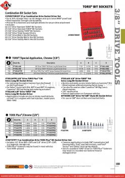 SNAP-ON Combination Bit Socket Sets / TORX®/Special Application, Chrome / TORX Plus®