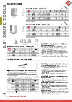 SNAP-ON Hex Bit Sockets / Triple Square Bit Sockets