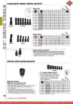 SNAP-ON Flank Drive® Impact Swivel Sockets / Special Application Sockets