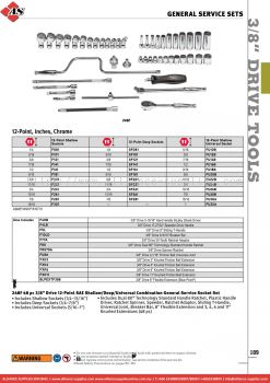 SNAP-ON General Service Sets - 12-Point, inches, Chrome