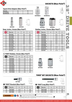 SNAP-ON Sockets (Blue-Point®) / Torx® Bit Sockets (Blue-point®)