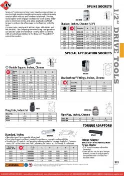 SNAP-ON Spline Sockets / Special Application Sockets / Torque Adaptors 