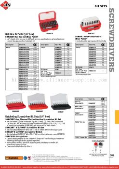 SNAP-ON Ball Hex Bit Sets (1/4" hex) / Ratcheting Screwdriver Bit Sets (1/4" hex)