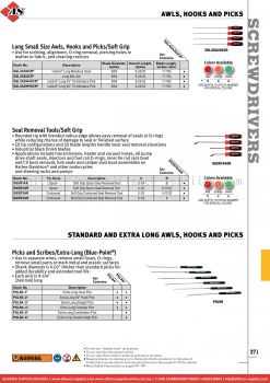 SNAP-ON Awls, Hooks And Picks / Standard And Extra Long Awls, Hooks And Picks