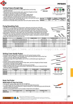 SNAP-ON Prybars - Striking Prybars/Straight Edge / Prying/Smoothing Tools / Striking Crown Handle Prybars / Brake Tool Prybar