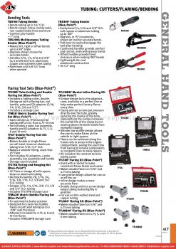 SNAP-ON Tubing: Cutters/Flaring/Bending