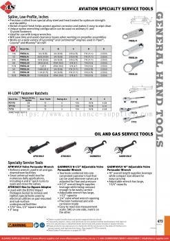 SNAP-ON Spline, Low-Profile, inches / HI-LOK® Fastener Ratchets / Oil And Gas Service Tools