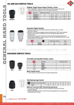 SNAP-ON Oil And Gas Service Tools / Railroad Service Tools