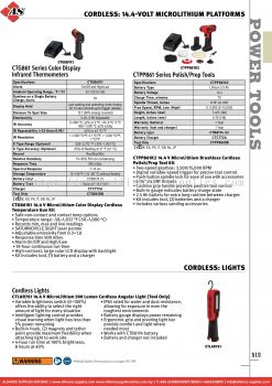 SNAP-ON Cordless: 14.4-Volt Microlithium Platforms - Infrared Thermometers / Series Polish/Prep Tool / Lights