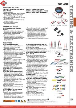 SNAP-ON Retractable Test Leads / Adaptors and Pickups