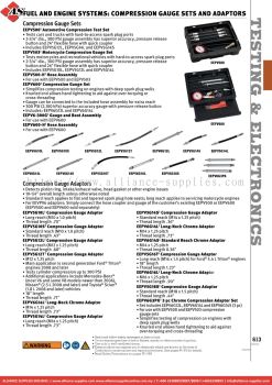 SNAP-ON Fuel And Engine Systems: Compression Gauge Sets And Adaptors