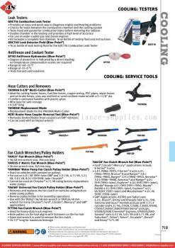 SNAP-ON Leak Testers / Hose Cutters and Removers / Fan Clutch Wrenches/Pulley Holders