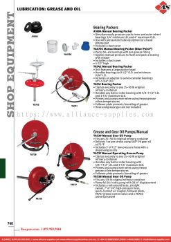 SNAP-ON Lubrication: Grease And Oil - Bearing Packers / Grease and Gear Oil Pumps/Manual 