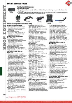 SNAP-ON Engine Service Tools - Fuel System Maintenance / Power Steering/alternator/water Pump