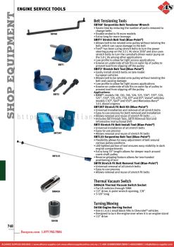 SNAP-ON Engine Service Tools - Belt Tensioning Tools / Thermal Vacuum Switch / Turning/Moving