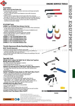 SNAP-ON Engine Service Tools - Seal Pullers / PCV/EVAP Tools / Throttle Depressors/Brake Resetting G