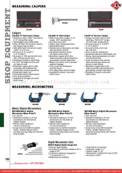 SNAP-ON Measuring: Calipers / Micrometers