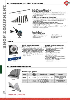 SNAP-ON Measuring: Dial Test Indicator Gauges / Levels /  Feeler Gauges