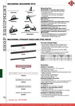 SNAP-ON Measuring: Measuring Sets / Straight Edges And Steel Rules