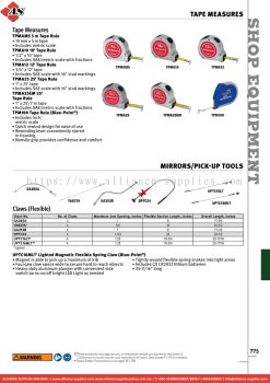 SNAP-ON Tape Measures / Mirrors/ Pick-up Tools