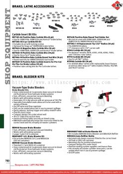 SNAP-ON Brake: Lathe Accessories / Bleeder Kits