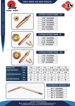 LONG XING Cutting Nozzle ANME / PMME / PNME / Lightweight Welding Tip