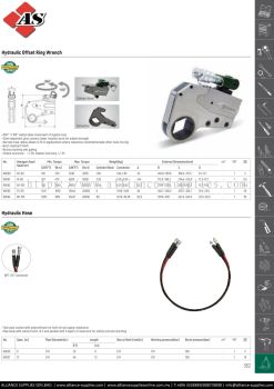 SATA Hydraulic Offset Ring Wrench / Hydraulic Hose