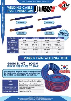 JETMAC Welding Cable / Rubber Twin Welding Hose