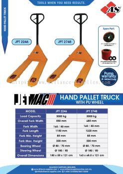 JETMAC Hand Pallet Truck With PU Wheel