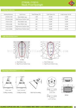 ZY8300, ZY8310 Shock Proof Spotlight