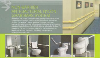 Non-Barrier Anti-bacterial Nylon Grab Bars System