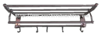 STAINLESS STEEL 2 LAYER TOWEL RAIL WITH HOOK E189N