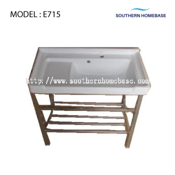 BATHROOM LAUNDRY CERAMIC BASIN WITH STAND