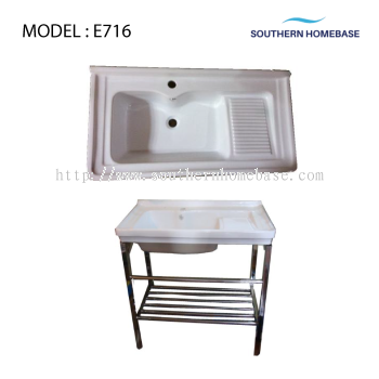 BATHROOM LAUNDRY CERAMIC BASIN WITH STAND