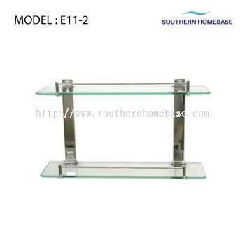 BATHROOM 2 TIER GLASS SHELF ELITE E11-2