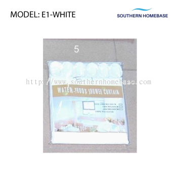 BATHROOM SHOWER CURTAIN ELITE E1-WHITE