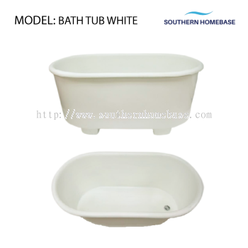 BATHROOM BATH TUB WHITE C/W WASTE