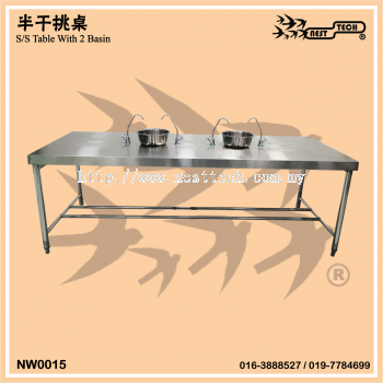 S/S Table with 2 Basin 