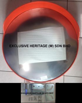 Outdoor Convex Mirror With Cap (Pole Mounted) - 600 mm