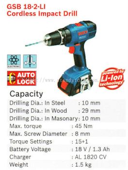 Cordless Impact Drill GSB 18-2-LI