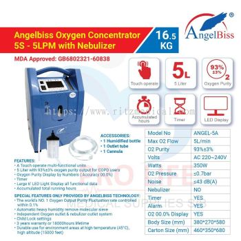 Angelbliss 5L Oxygen Concentrator, MDA /CE Aproved 