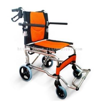 WC Travel Wheelchair Aluminium Lightweight - Orange